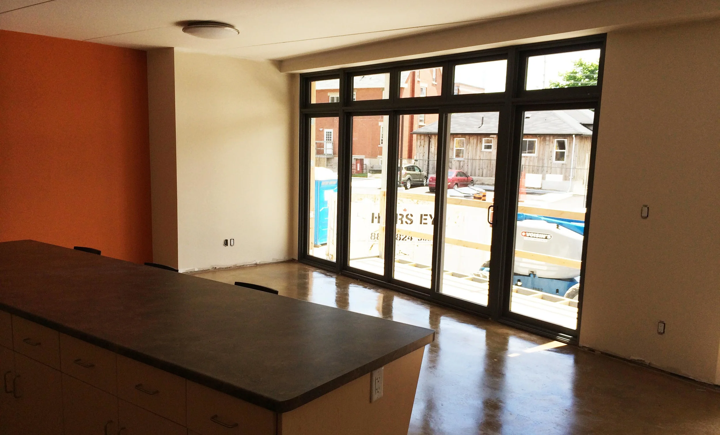 June 6. The concrete floors get polished. It's an in-floor radiant heat.