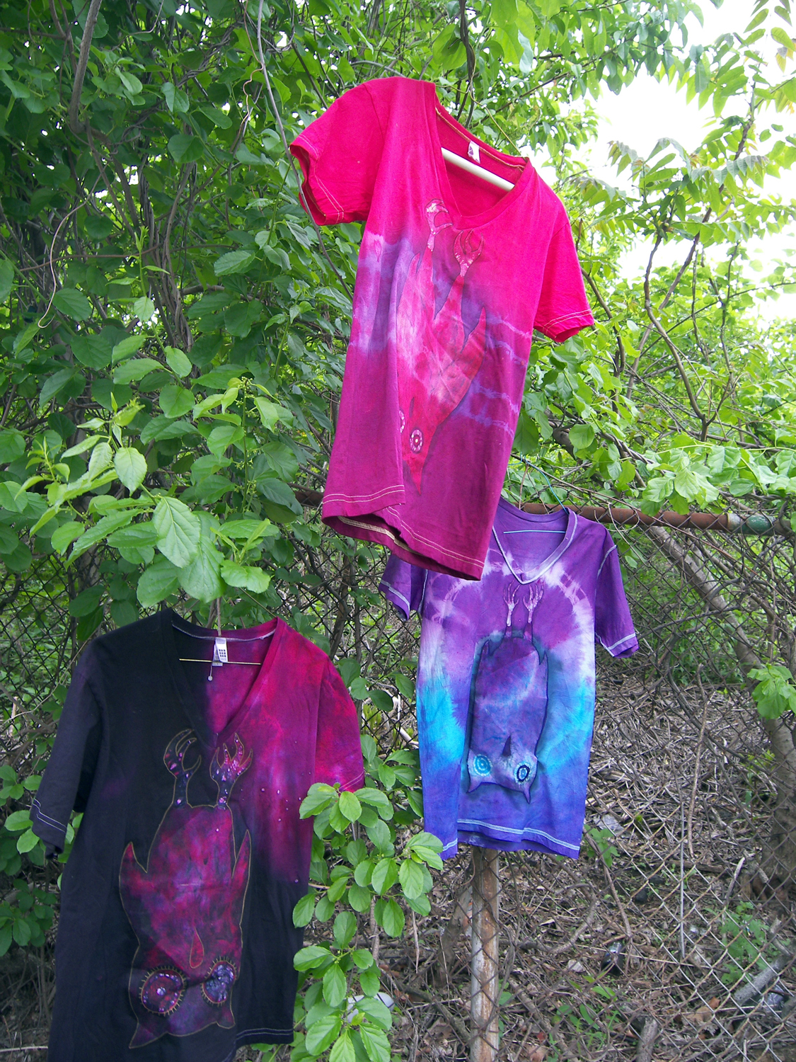 Salvation, A Way for Ruin Tie-dye inverted owl v-necks, for sale or trade 2008