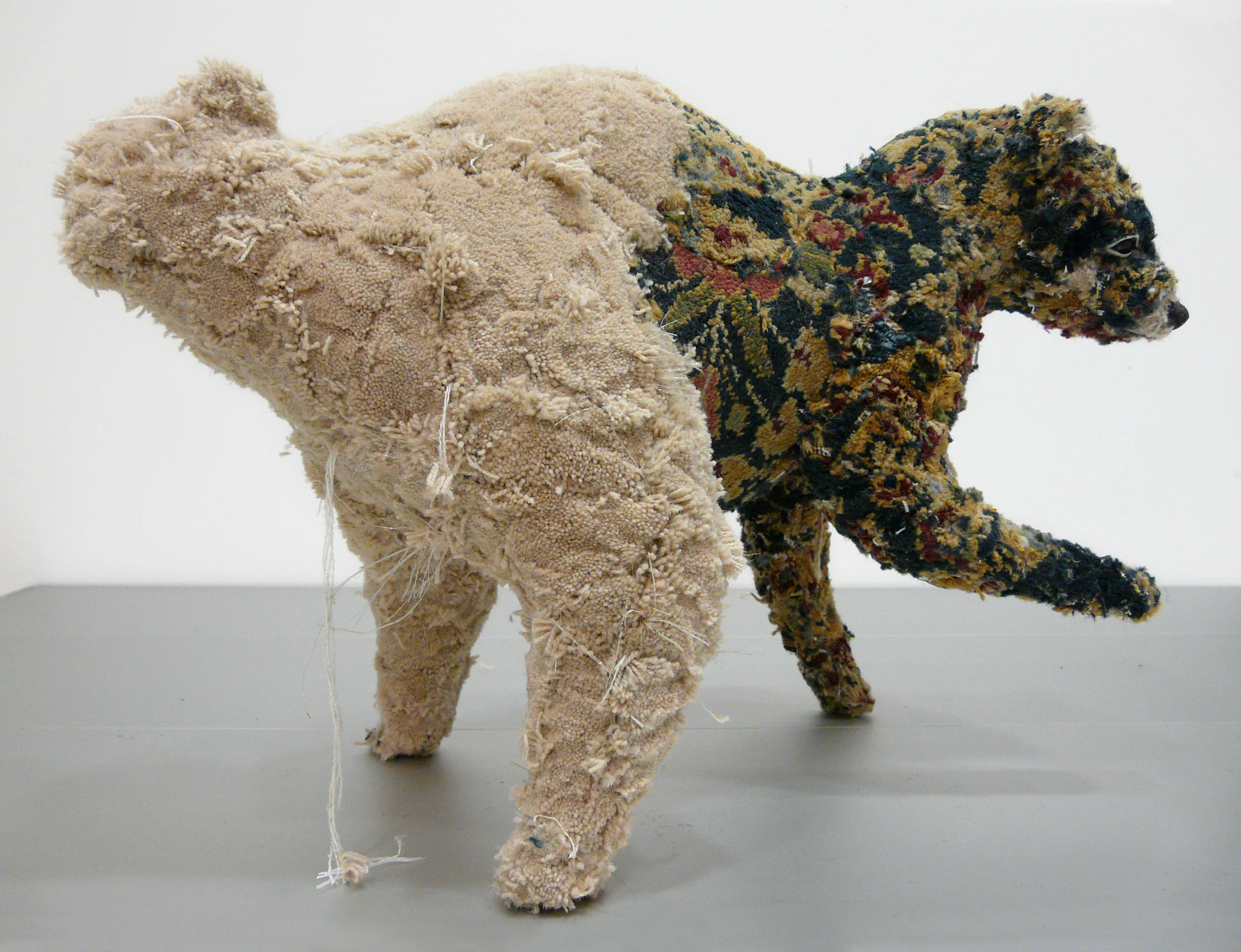   Push Me Pull Me   Sculpture &nbsp; &nbsp; &nbsp; &nbsp;2009  38" x 16" x 12"  Carpet, cast resin, two-part epoxy clay, foam, acrylic paint, varnish. 