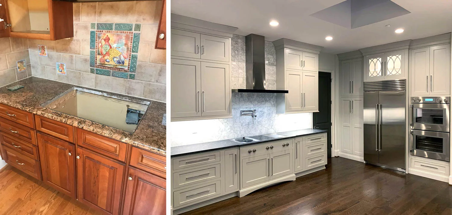 Kitchen finishes: before & after