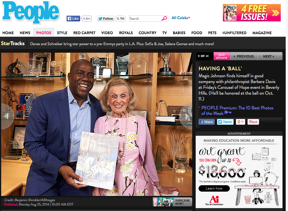 People Magazine - Magic Johnson and Barbara Davis - 2014