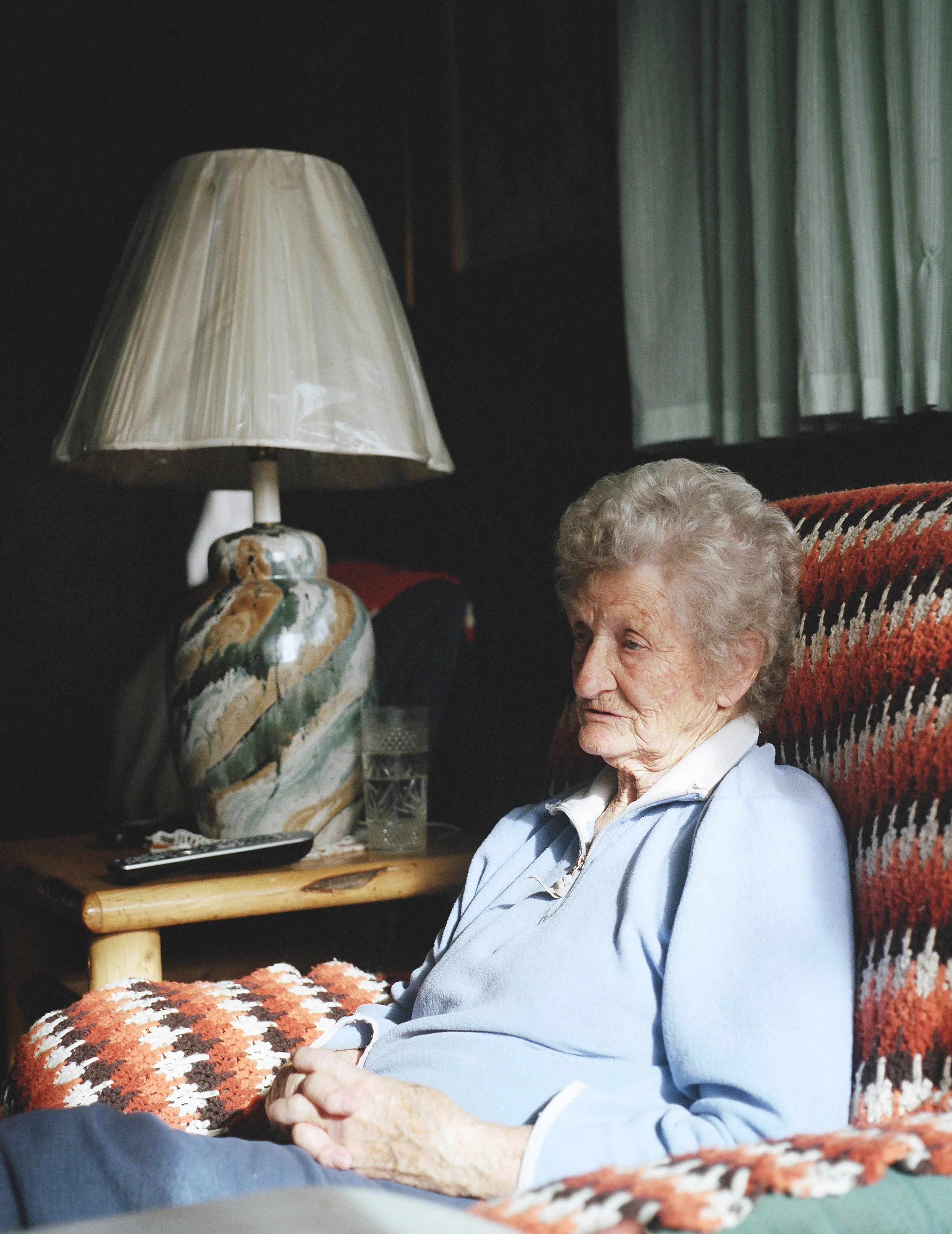 Dott Young, the oldest member in Wanship, population 400. December 2014.