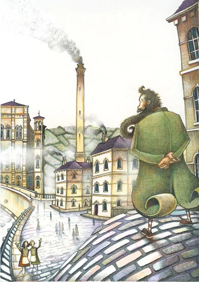 'Day Off From The Mill' (Saltaire / Titus series) A6 Greetings Card 