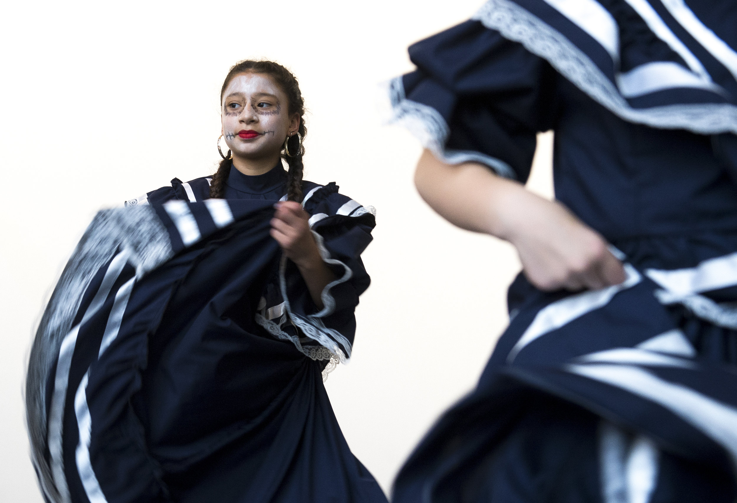 Chicas Reinas perform at the Día de los Muertos festival on Saturday, Oct. 29, at Lightcatcher Museum in Bellingham. 