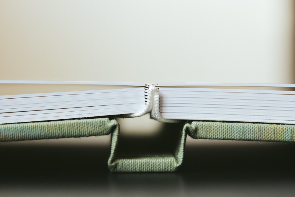 I LOVE the lay-flat binding and micro-fold page crease that allows for full page spreads without having to worry about the fold interrupting the design. 