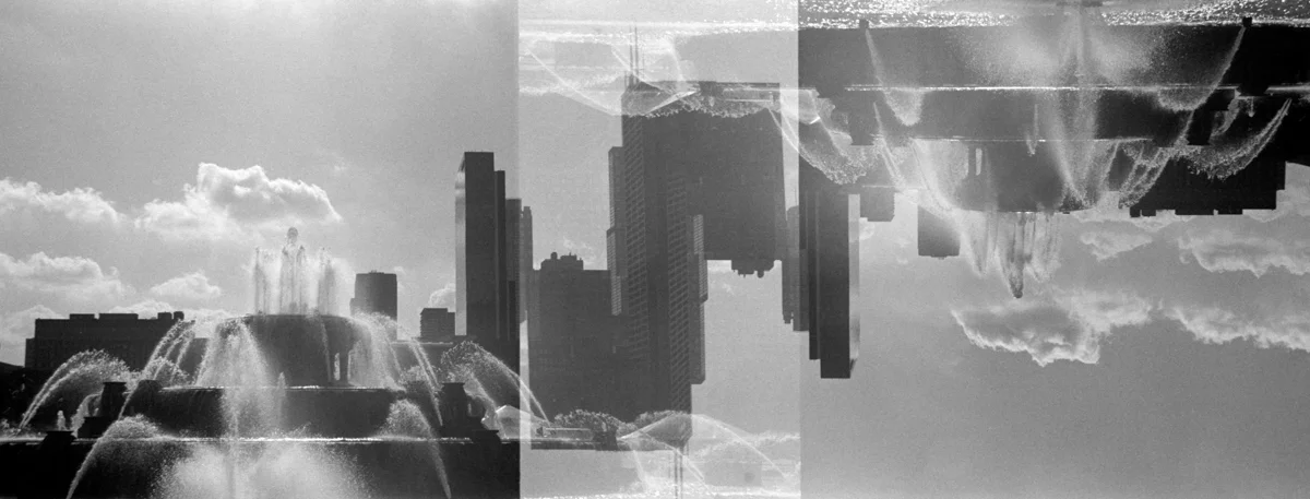 Buckingham Fountain double exposure Ilford HP5+