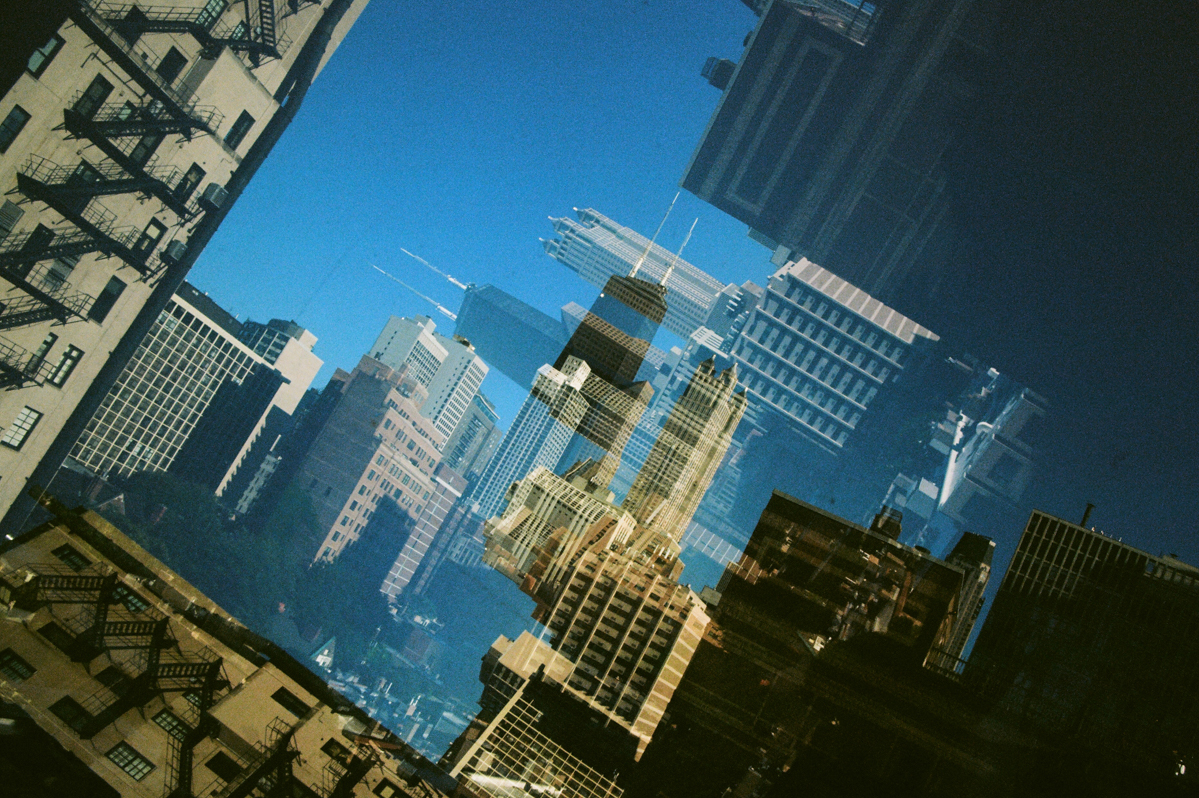 Double exposure from Public Chicago Hotel Kodak Ektar 100
