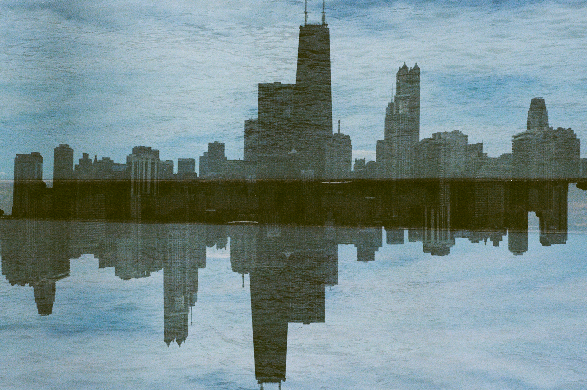 Skyline double exposure Kodak Ektar 100