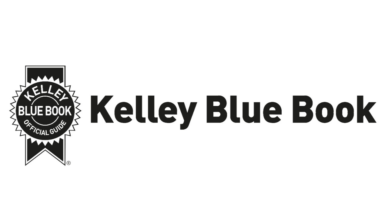 Kelley Blue Book logo with black and white seal and bold text