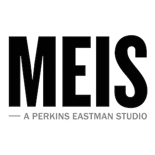 Logo with the word 'MEIS' in large black letters and smaller text below reading 'A PERKINS EASTMAN STUDIO'