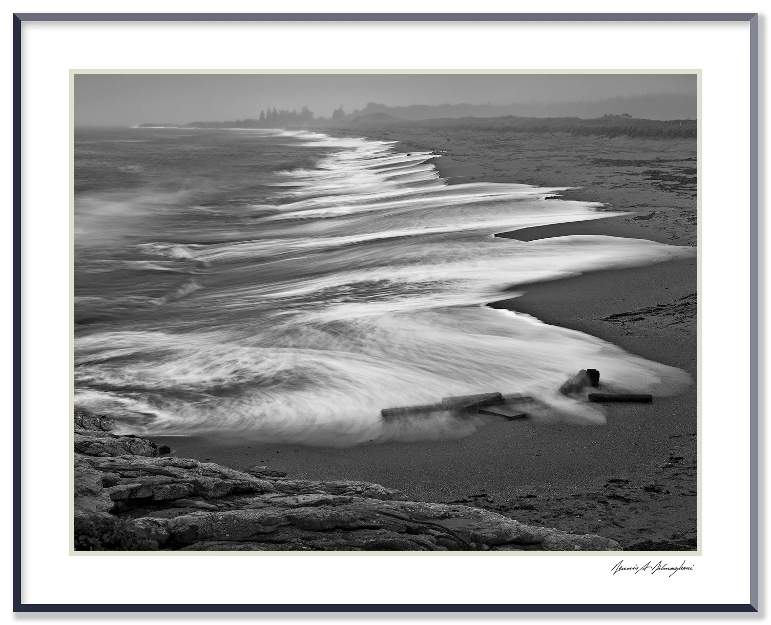 Rainy Evening Beach - Hammonasset State Park - Madison, Connecticut A gray, rainy evening. The image is a time exposure, about 15-20 seconds.