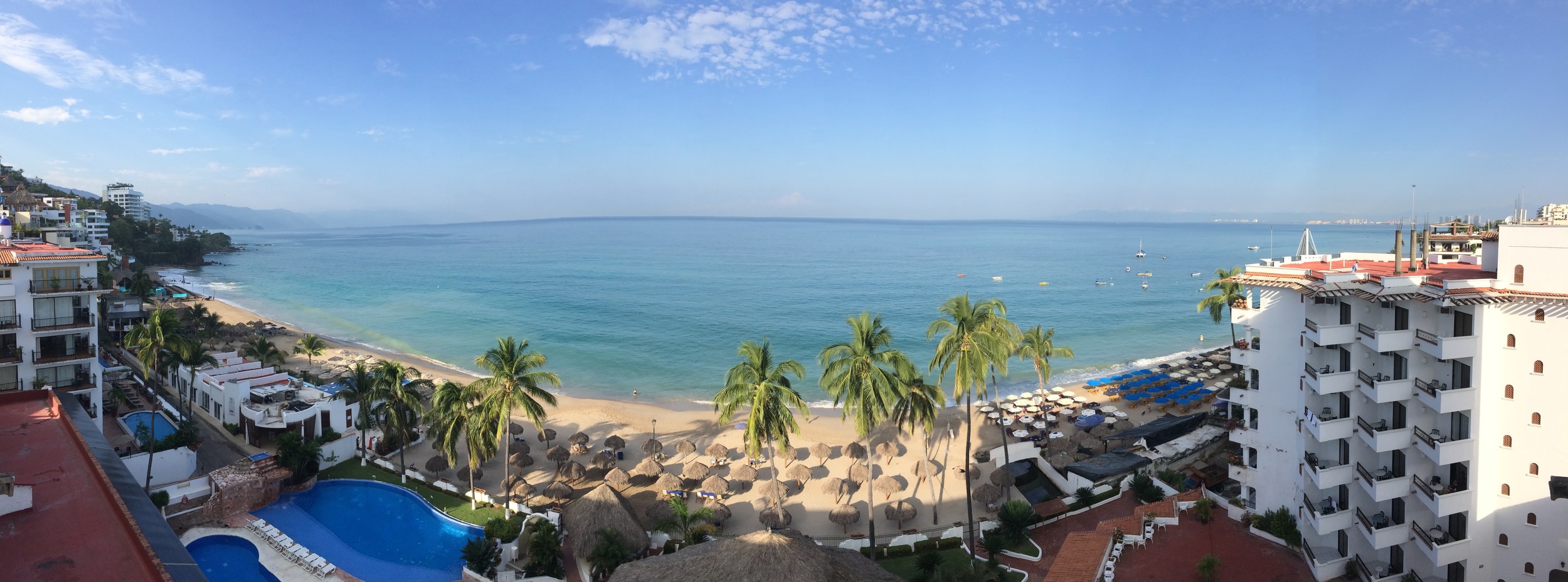 The panorama-type photo of the view from the balcony.