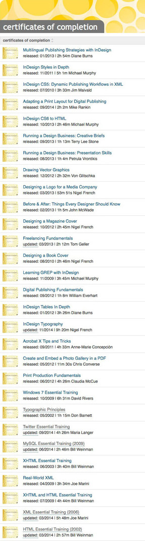 A list of the online learning Courses I have completed. I like learning new stuff.