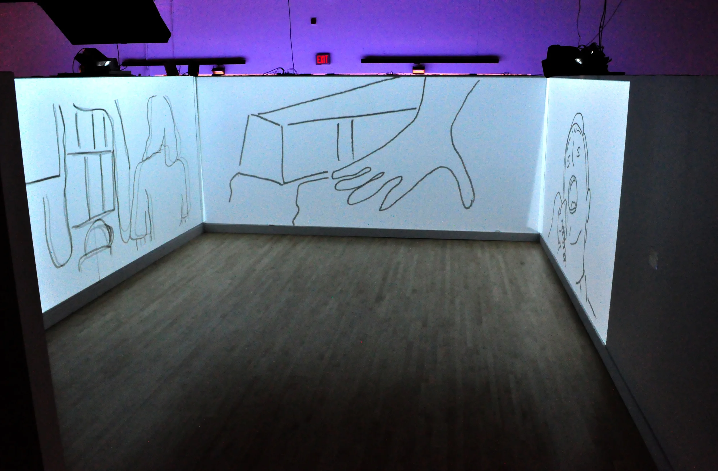 installed for UMBC's MFA Thesis Exhibition, April 2013 at The Center for Art Design and Visual Culture