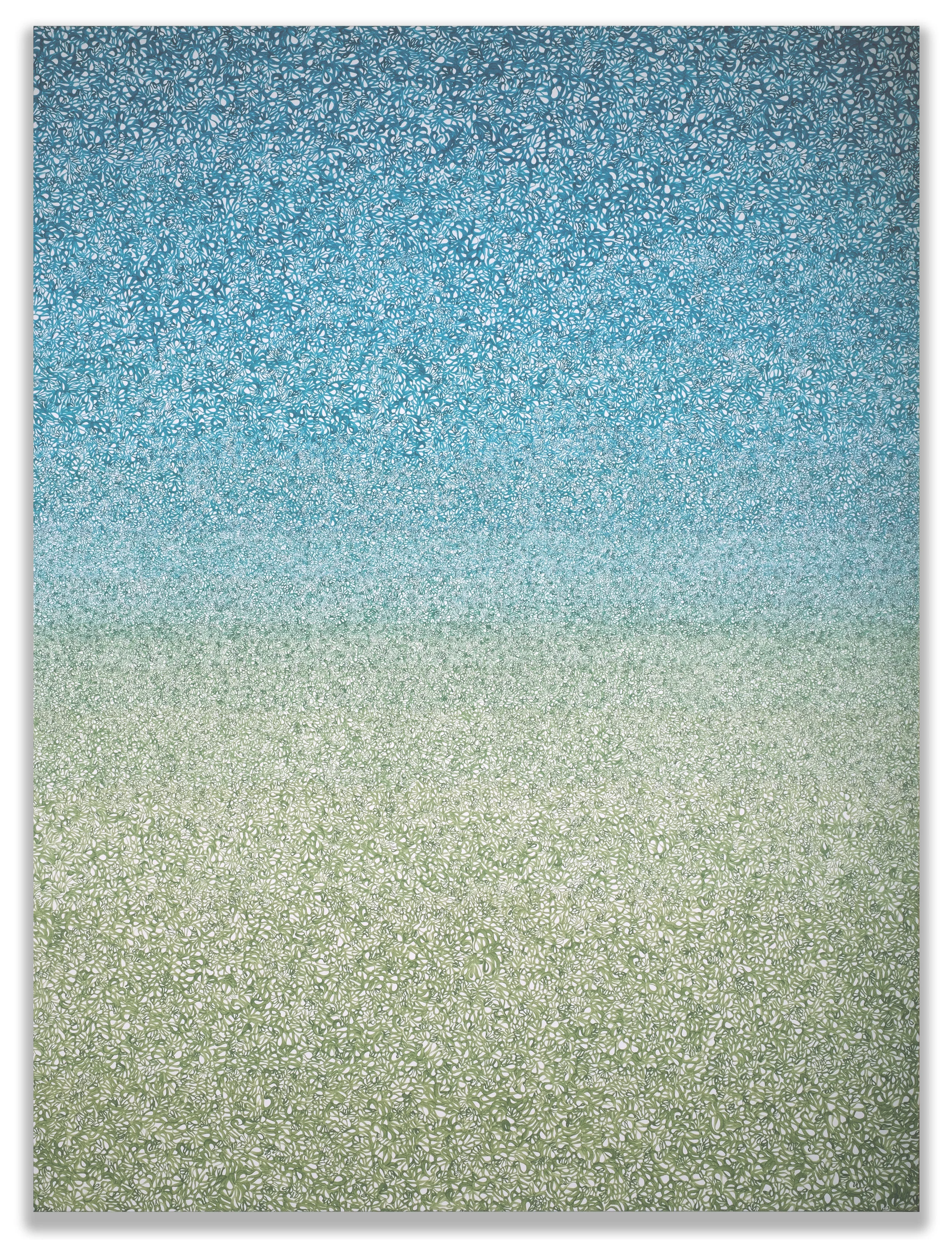 A Line Through the Rainbow (Blue to Green) (2017) Acrylic on canvas 84h x 60w in (213.36h x 152.4w cm)