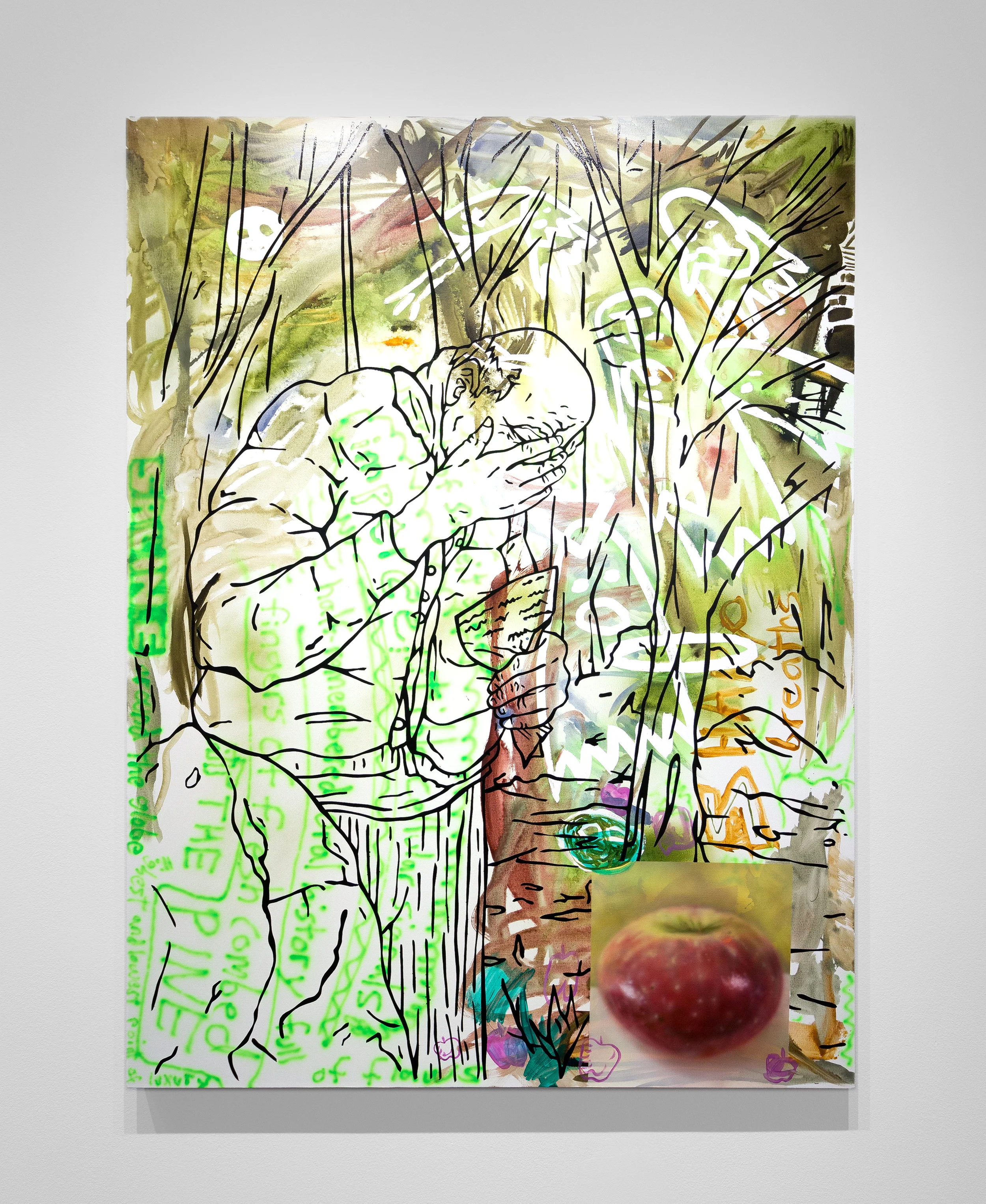 Willie Wayne Smith: When What's Closest is Farthest, 2018 Acrylic and air-brushed acrylic on canvas 62h x 46w inches