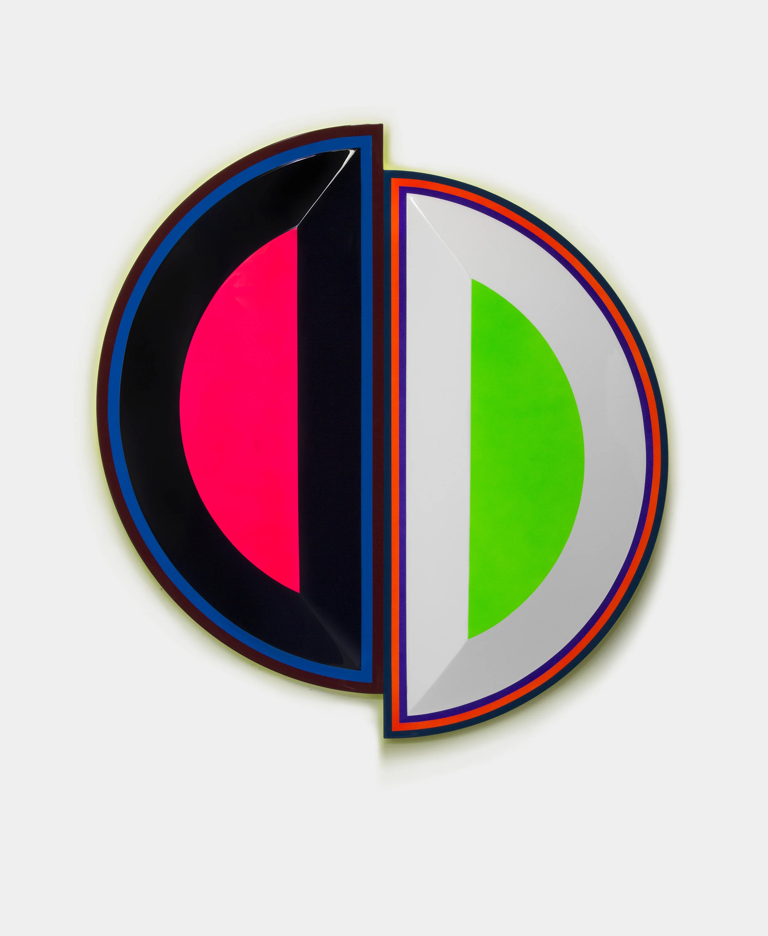 Beverly Fishman - Untitled (split pain), 2018 Urethane paint on wood 41h x 39w x 2.25d in