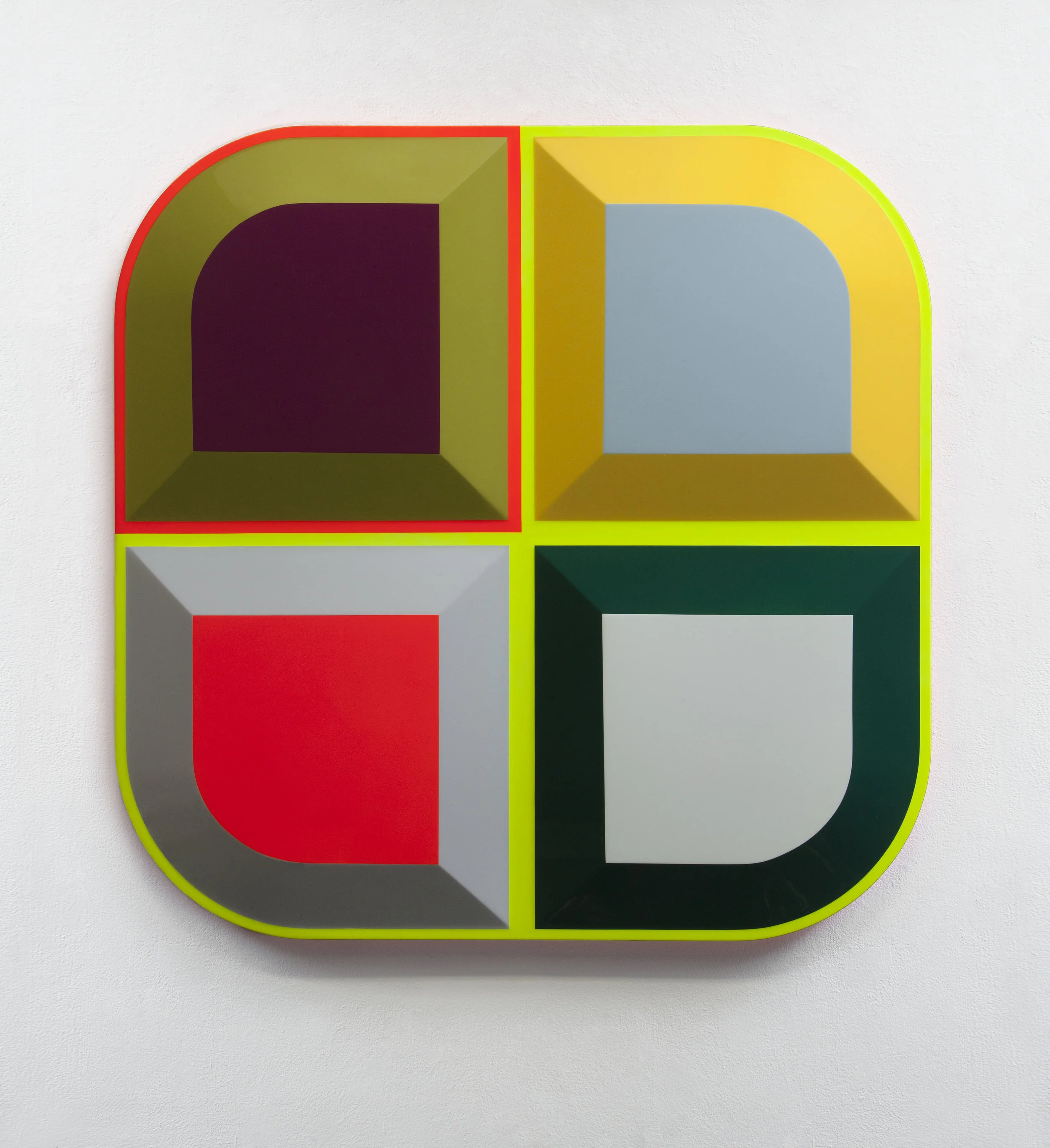 Beverly Fishman - Untitled (opioid addiction), 2018 Urethane paint on wood 36h x 36w x 2.25d in