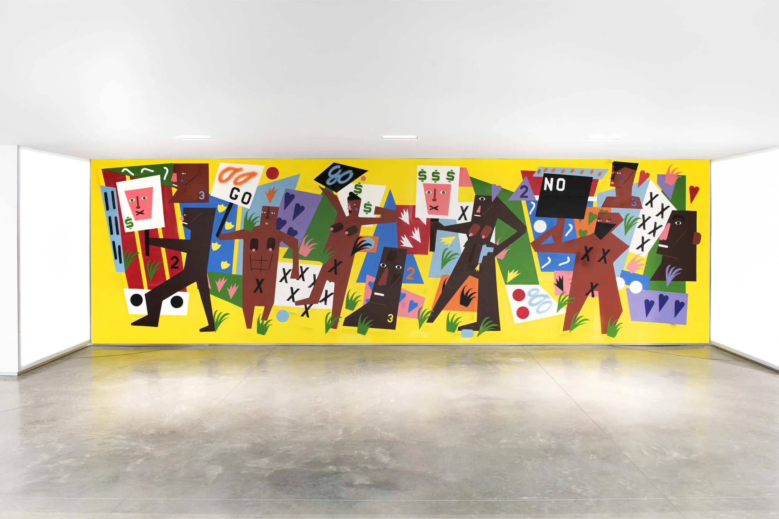 Nina Chanel Abney - Untitled , 2017 Enamel on panel 90h x 294w inches © Nina Chanel Abney. Courtesy of the artist and Jack Shainman Gallery, New York.