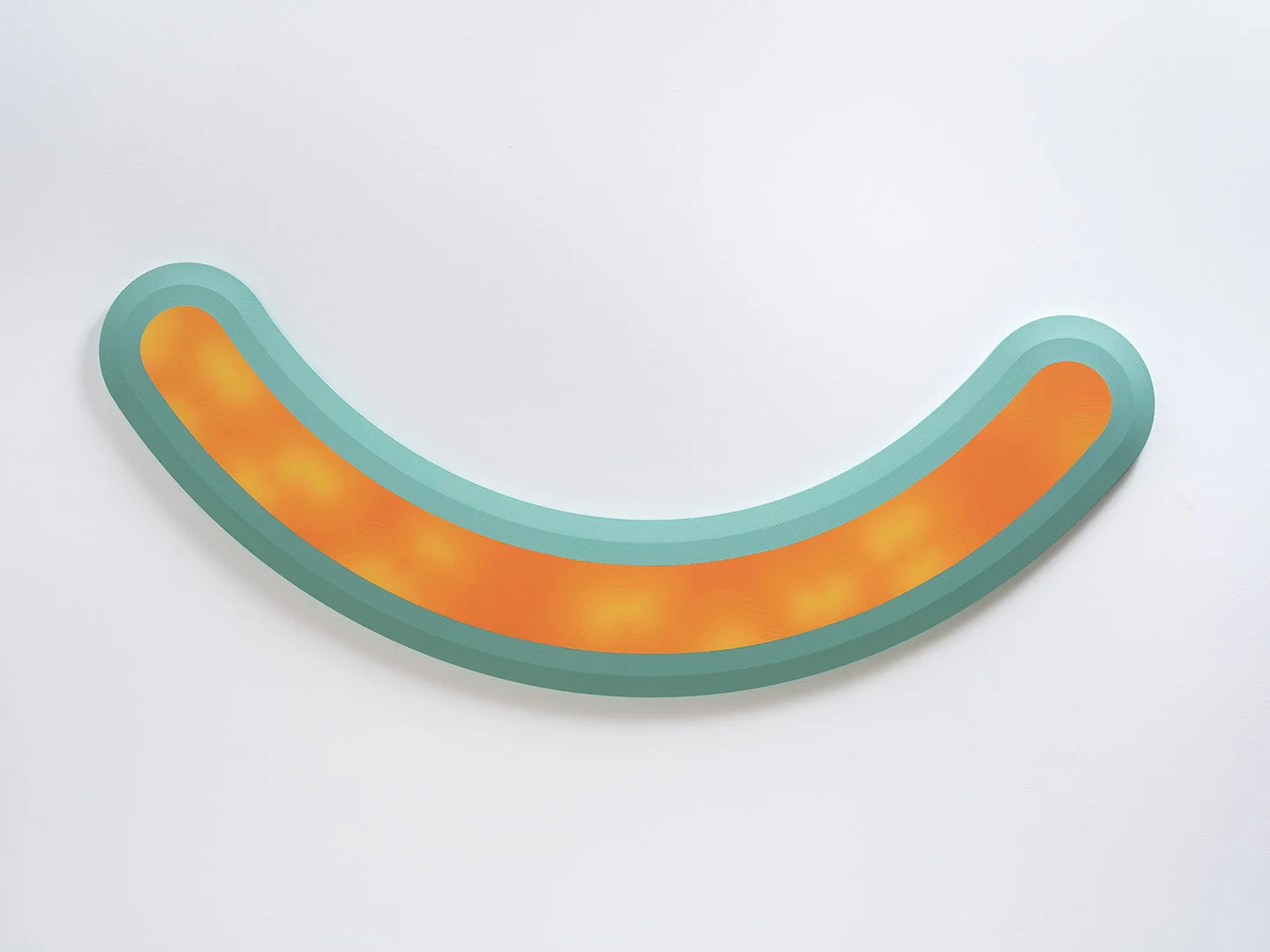 Josh Sperling and Sam Friedman: J&S#1 Part 5/32 , 2018 Acrylic on canvas over plywood structure 30h x 77.50w inches