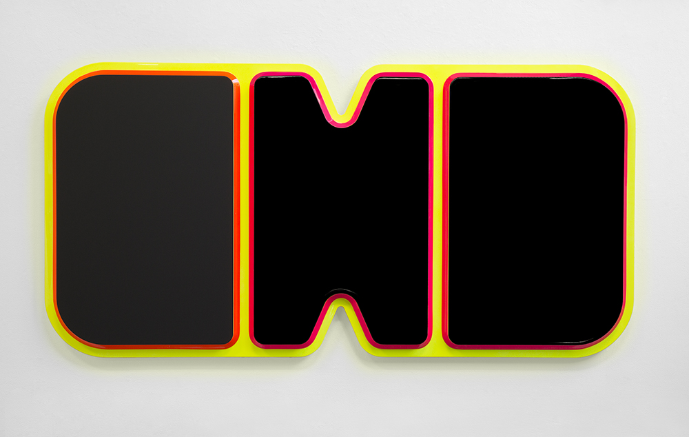 Beverly Fishman: Untitled (Depression) , 2017 Urethane paint on wood 39.50h x 79w x 2.25d inches
