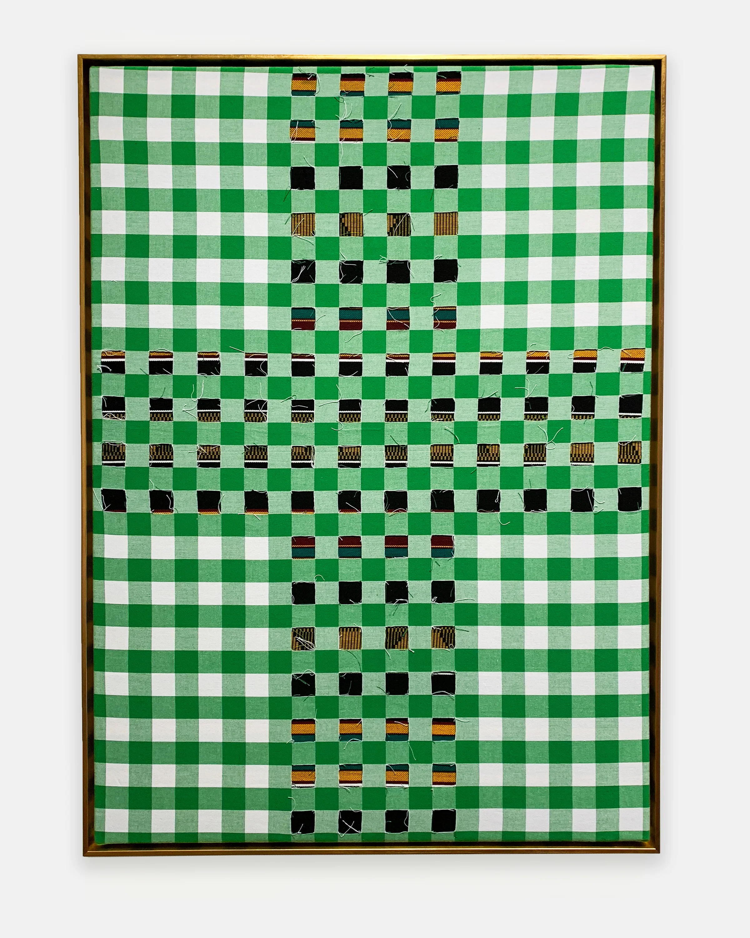 Tiff Massey - Crossroads (Green) , 2018 Fiber and floater frame 36h x 26w inches
