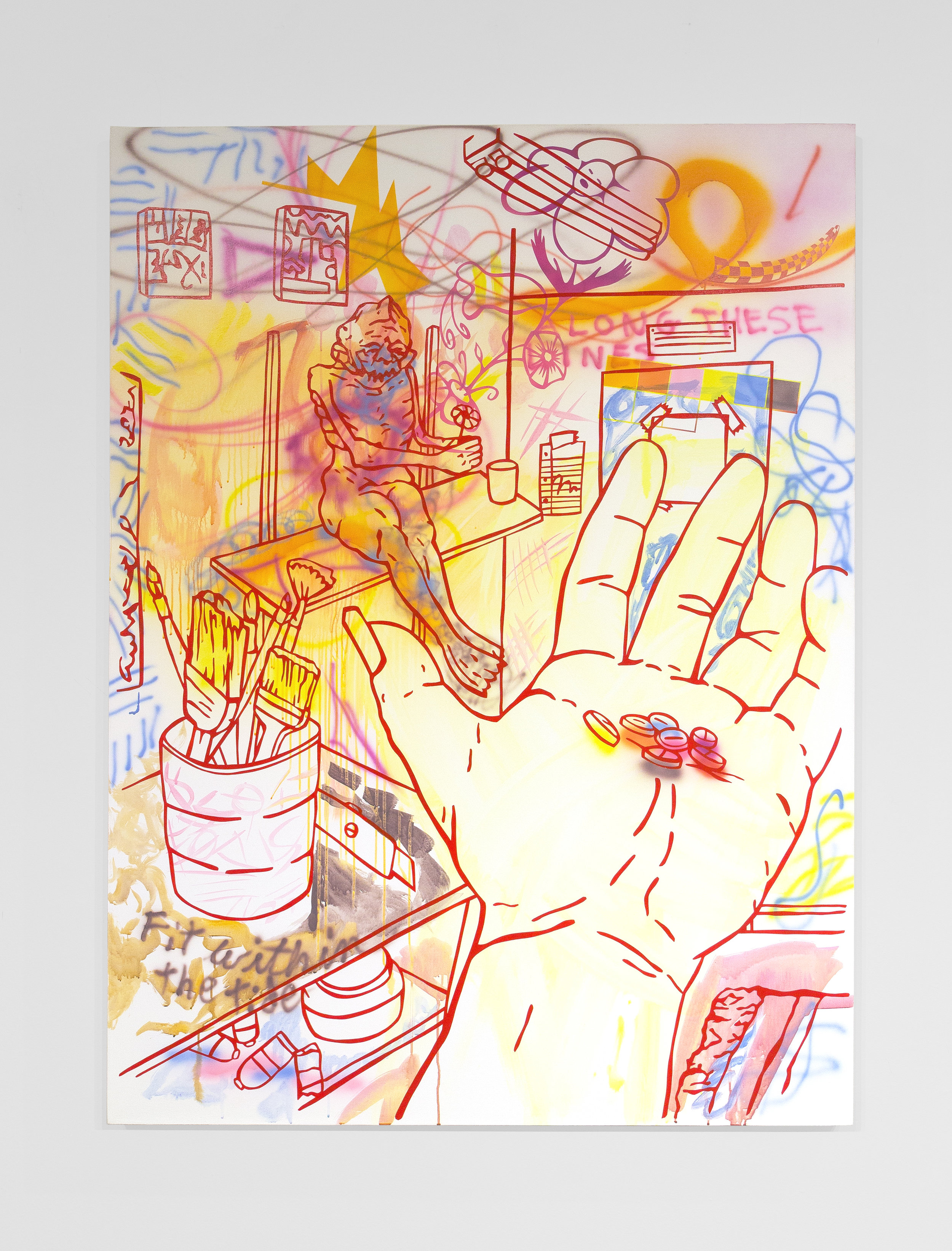Willie Wayne Smith - Space Available, 2017 Acrylic and airbrushed acrylic on canvas 62h x 46w x 1.50d inches