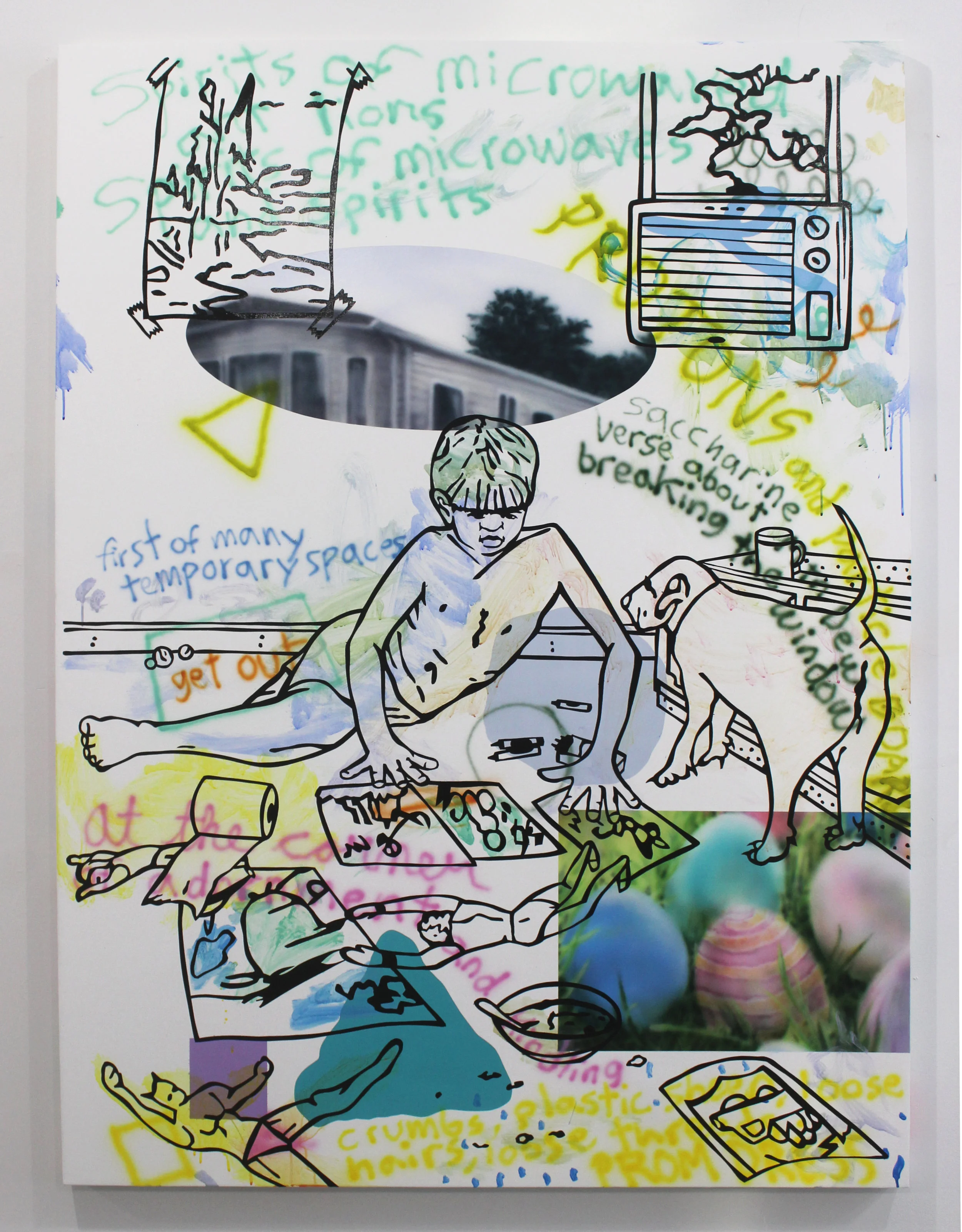 Willie Wayne Smith - With and Without Hinges , 2017 Acrylic and airbrushed on canvas 62h x 42w inches