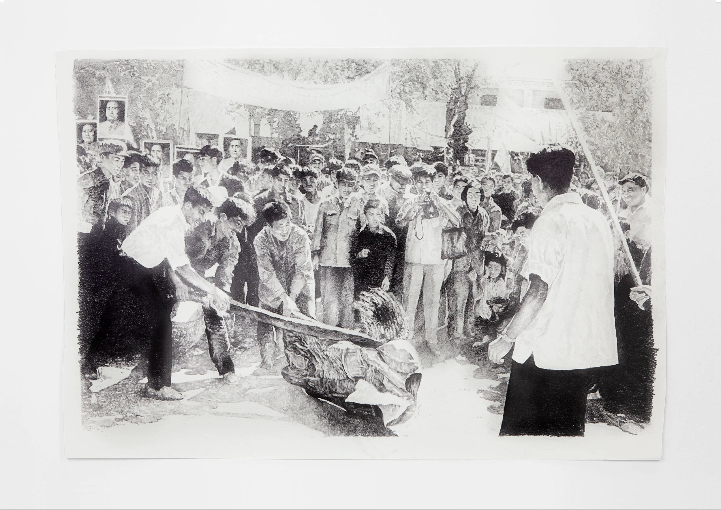 Sam Durant - Harbin 1966 , 2018 Graphite on paper 54.50h x 83w inches