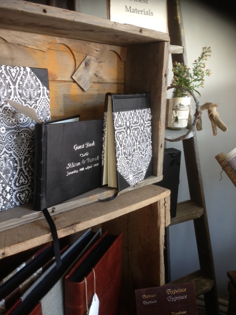 Full and half leather guest books with personalisation