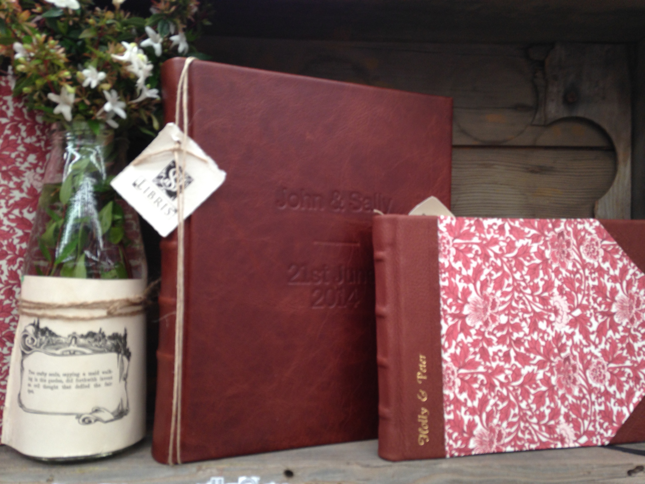 Personalised signature book and full leather portrait album