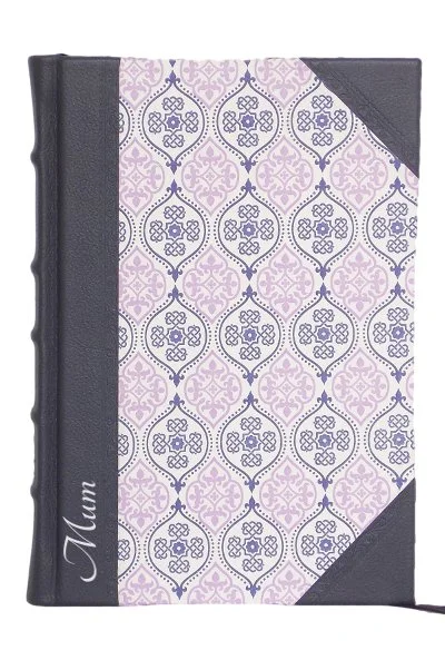 Half Leather Bound Journal in Letterpress design with custom personalisation