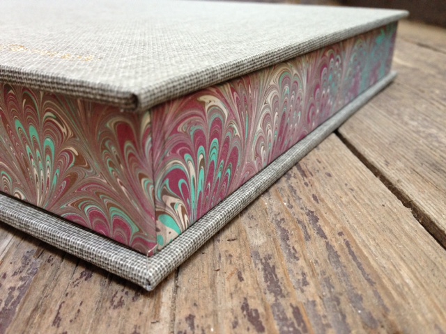 Cloth and marble paper custom box