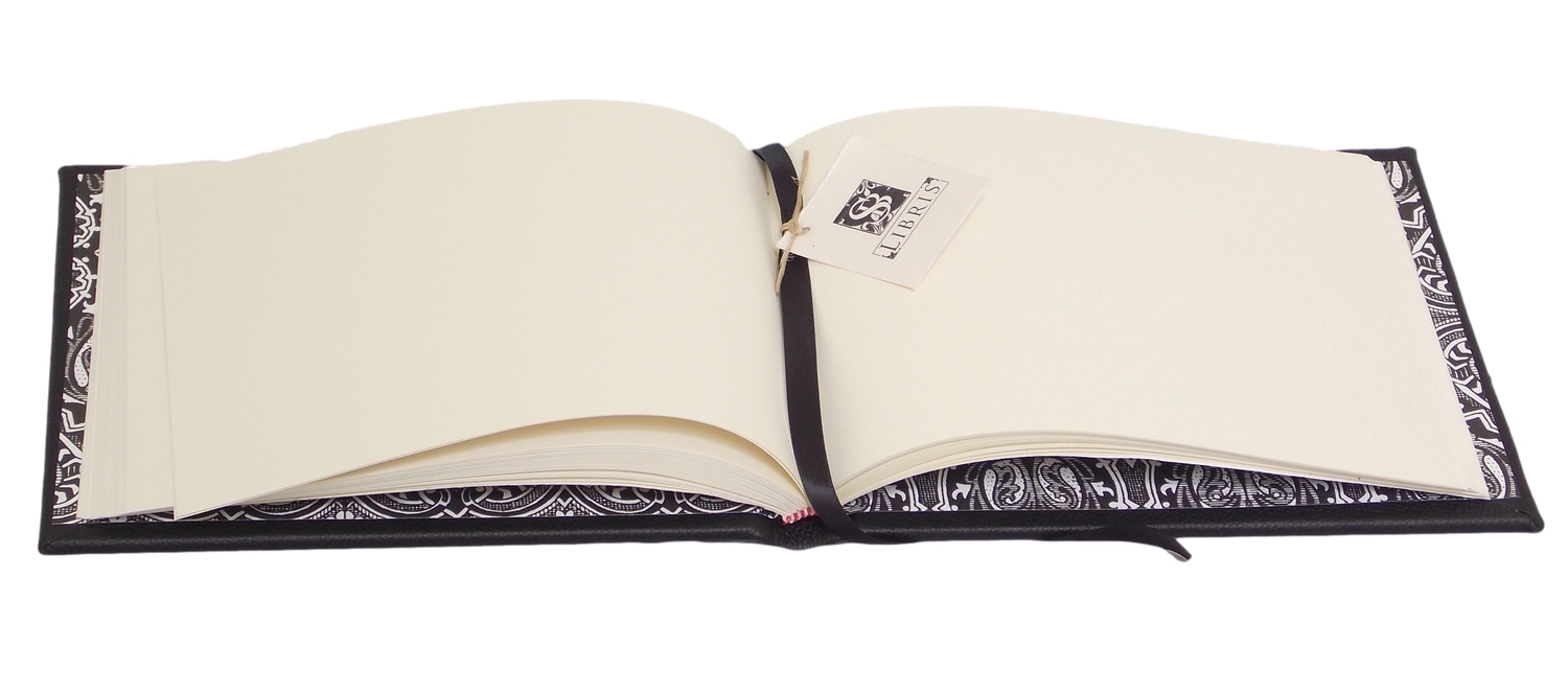 Blank Cream pages inside Full Black Leather Signature Book