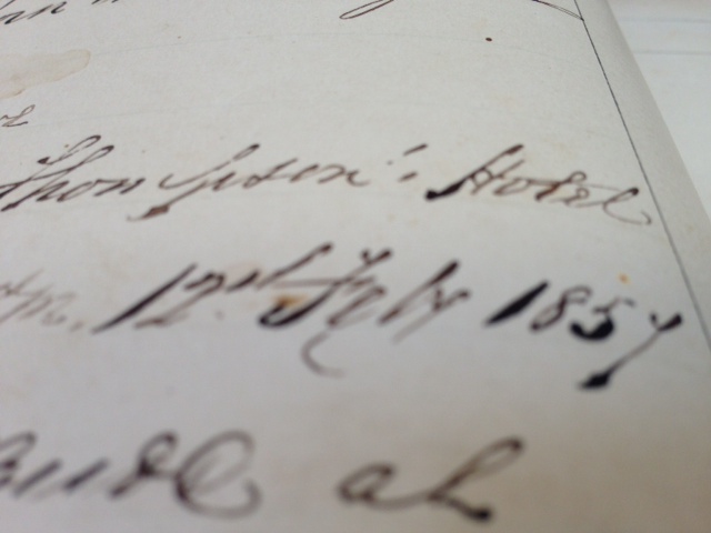 Some of the handwriting from inside the Bible