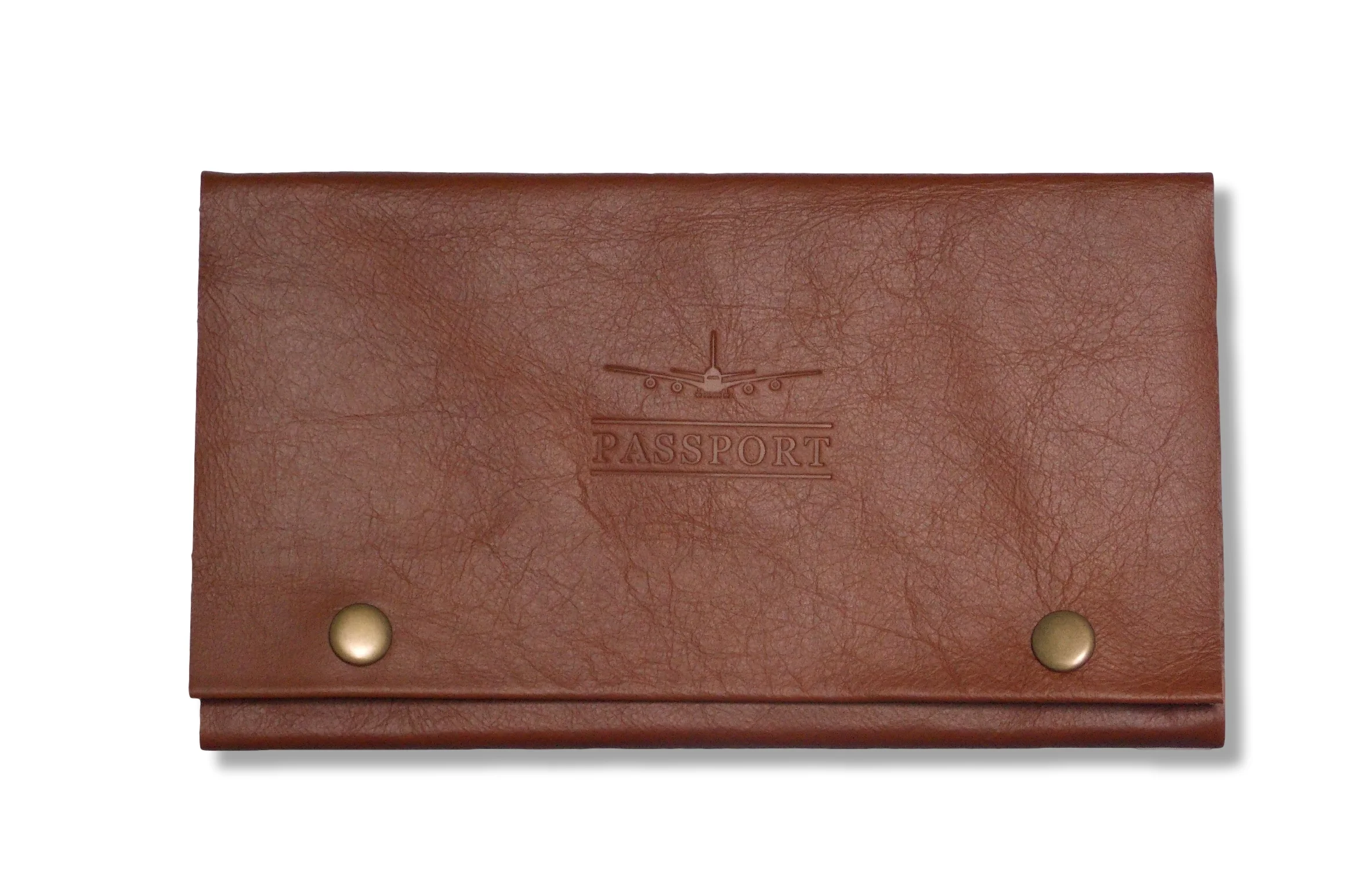 Leather Travel Wallet in Chestnut