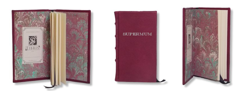 Product Featured: Slimline Leather Journal in Crimson $75. Silver embossing of title in Engravers font (embossing $25)