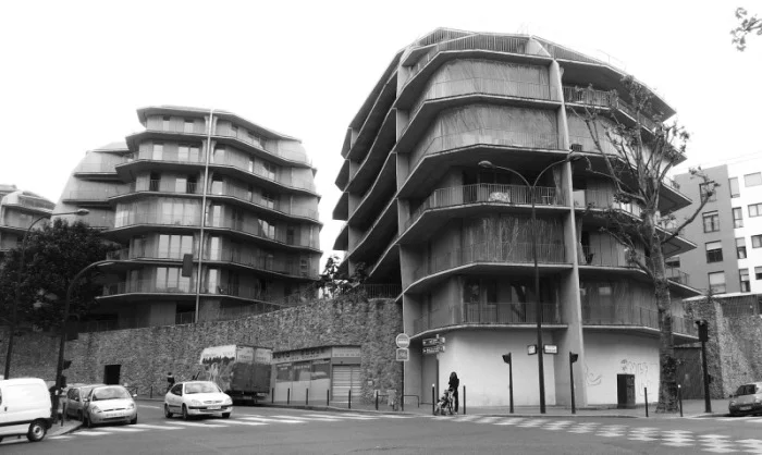 Sosial boligbygging i Paris. Jakob+MacFarlane 2009. Foto: Borix1.