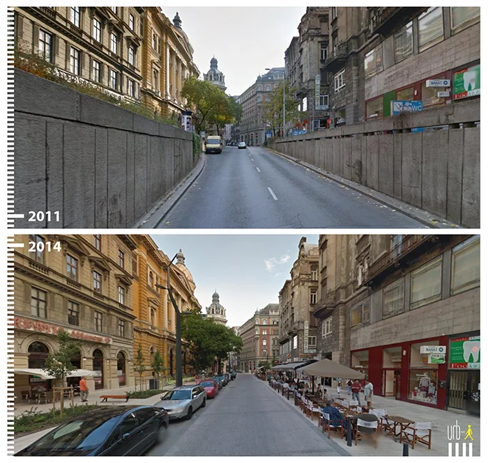 Photo: Ferenciek tere, Budapest, "Urb-I" (Google Street View)