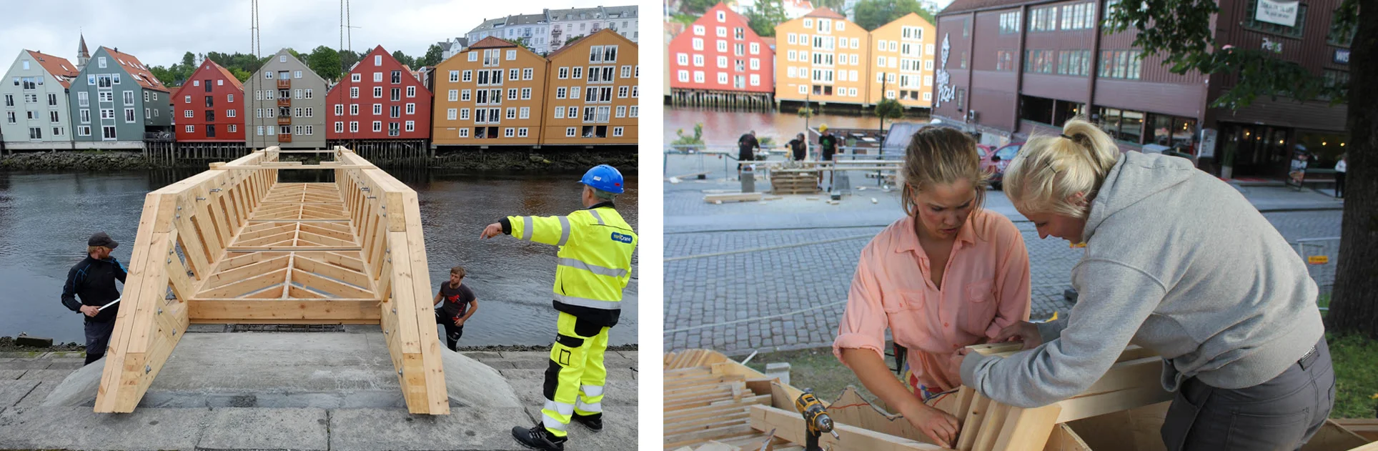 Når studenter med lyst og lekenhet også har seriøsitet og utholdenhet får vi så flotte prosjekter som beboere og turister nå får oppleve. Prosjektene har skapt nysgjerrighet og inspirert alle som har opplevd dem, både unge og gamle. Foto: Carl-Erik Eriksson (bilde til venstre) og Kristin Solhaug Næss.