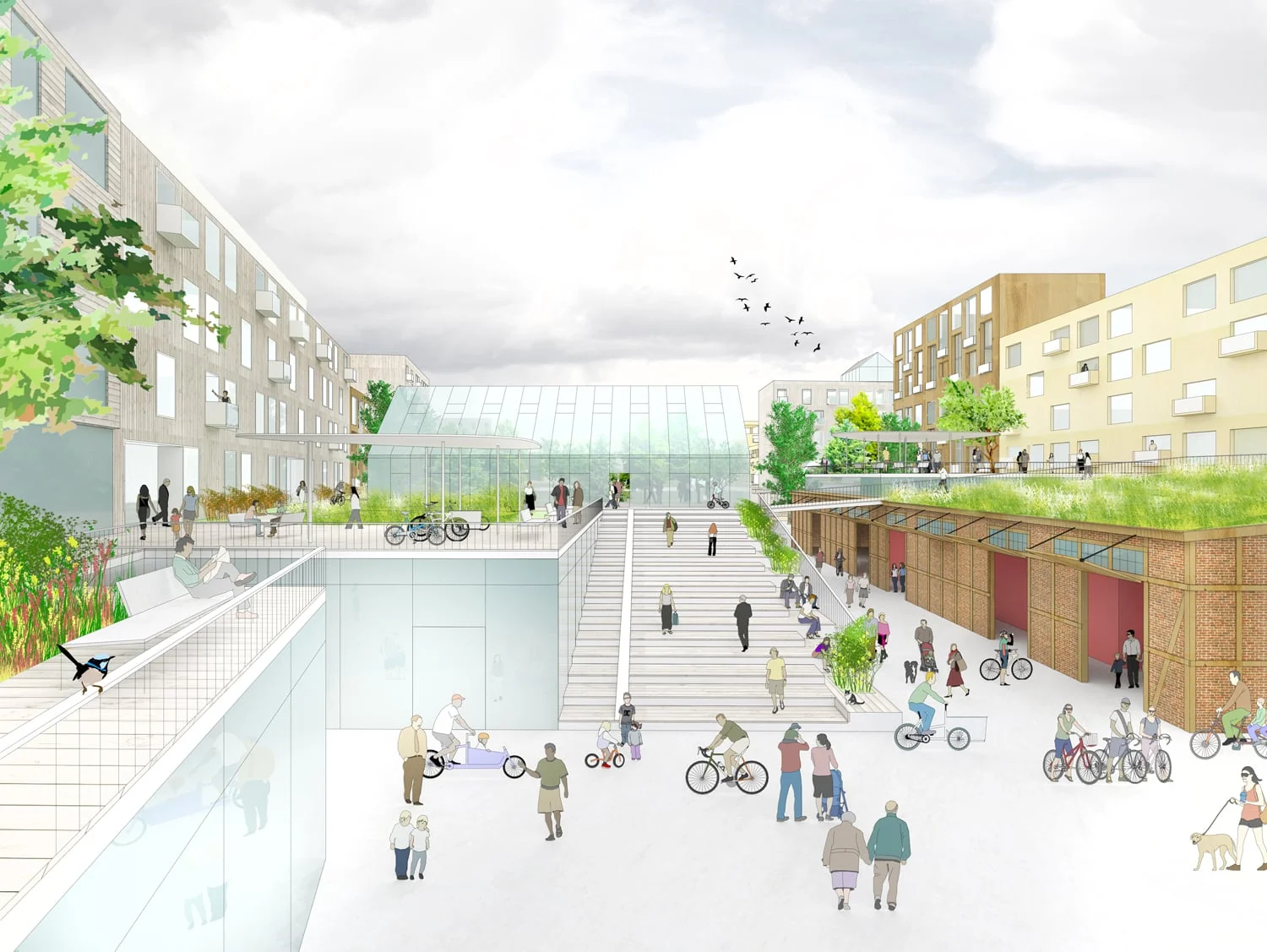 Gårdsperspektiv Illustrasjon: Lala Tøyen og Kåmmån
