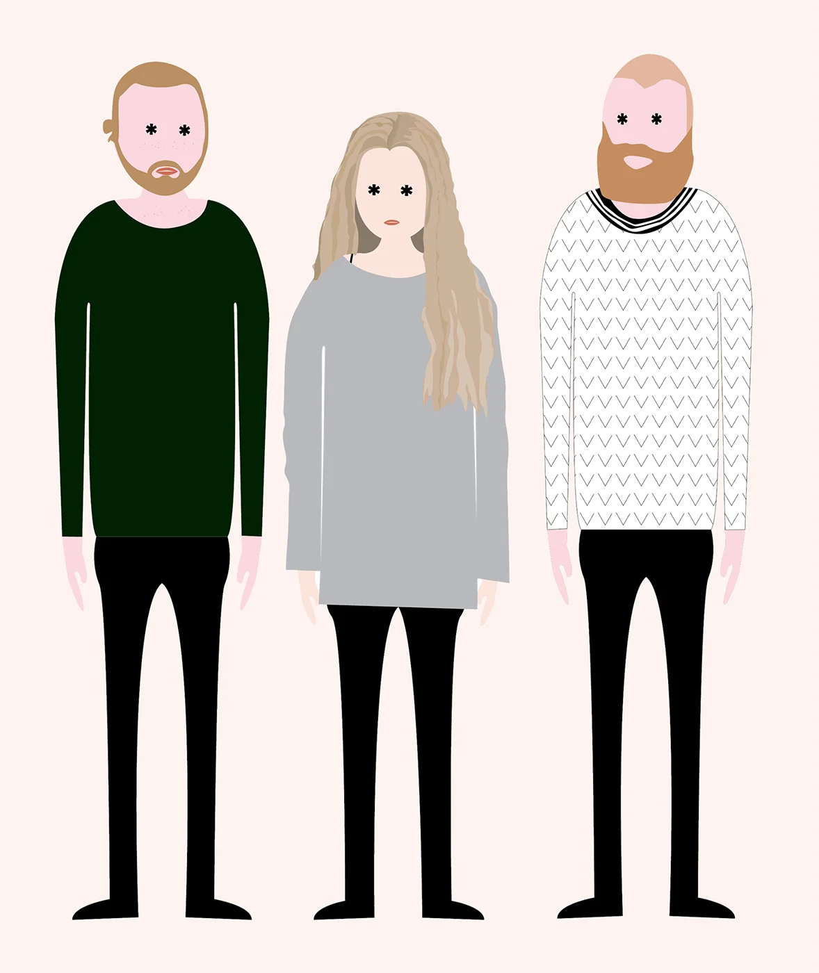 Fra venstre: Haakon, Cathrine og Trygve