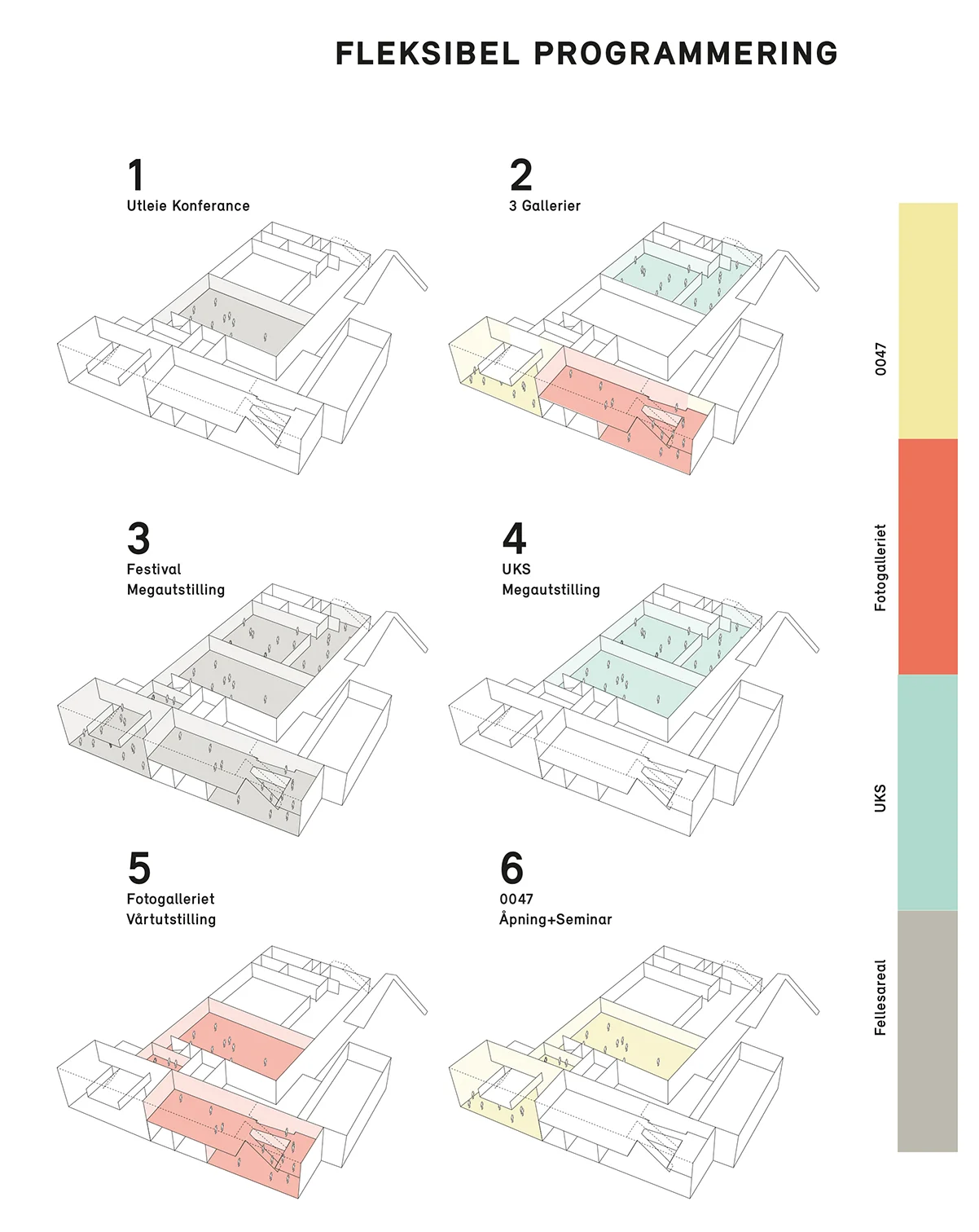 Studie i muligheter for samlokalisering. Illustrasjon: Transborder Studio