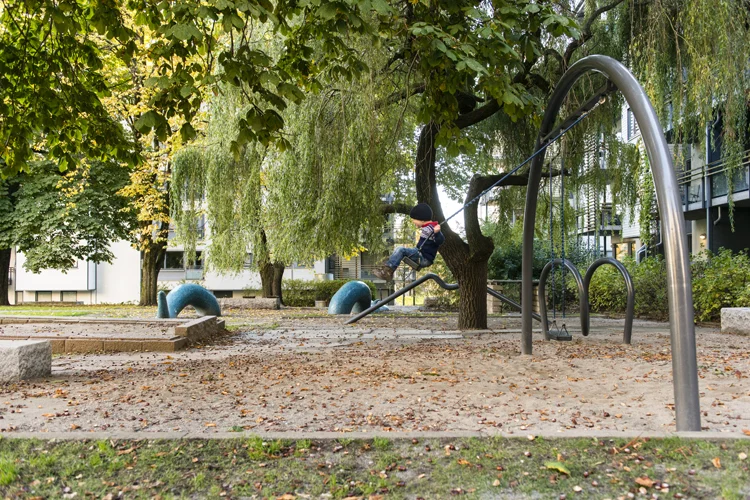 Pilestredet Park – et boligområde sentralt i Oslo. Foto: Ivar Kvaal/ Bjørbekk & Lindheim landskapsarkitekter