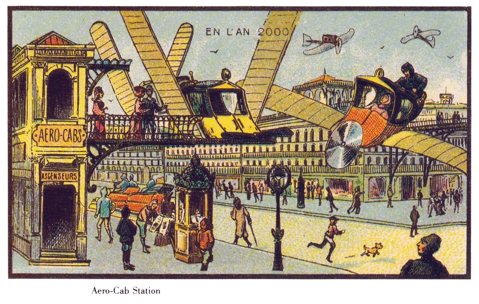 Slik så 2000-tallet da franske Jean-Marc Côté drømte om det på 1890-tallet. I KOTE #11 ønsker vi å undersøke hvordan fremtiden ser ut i dag. Bilde: Wikimedia commons.