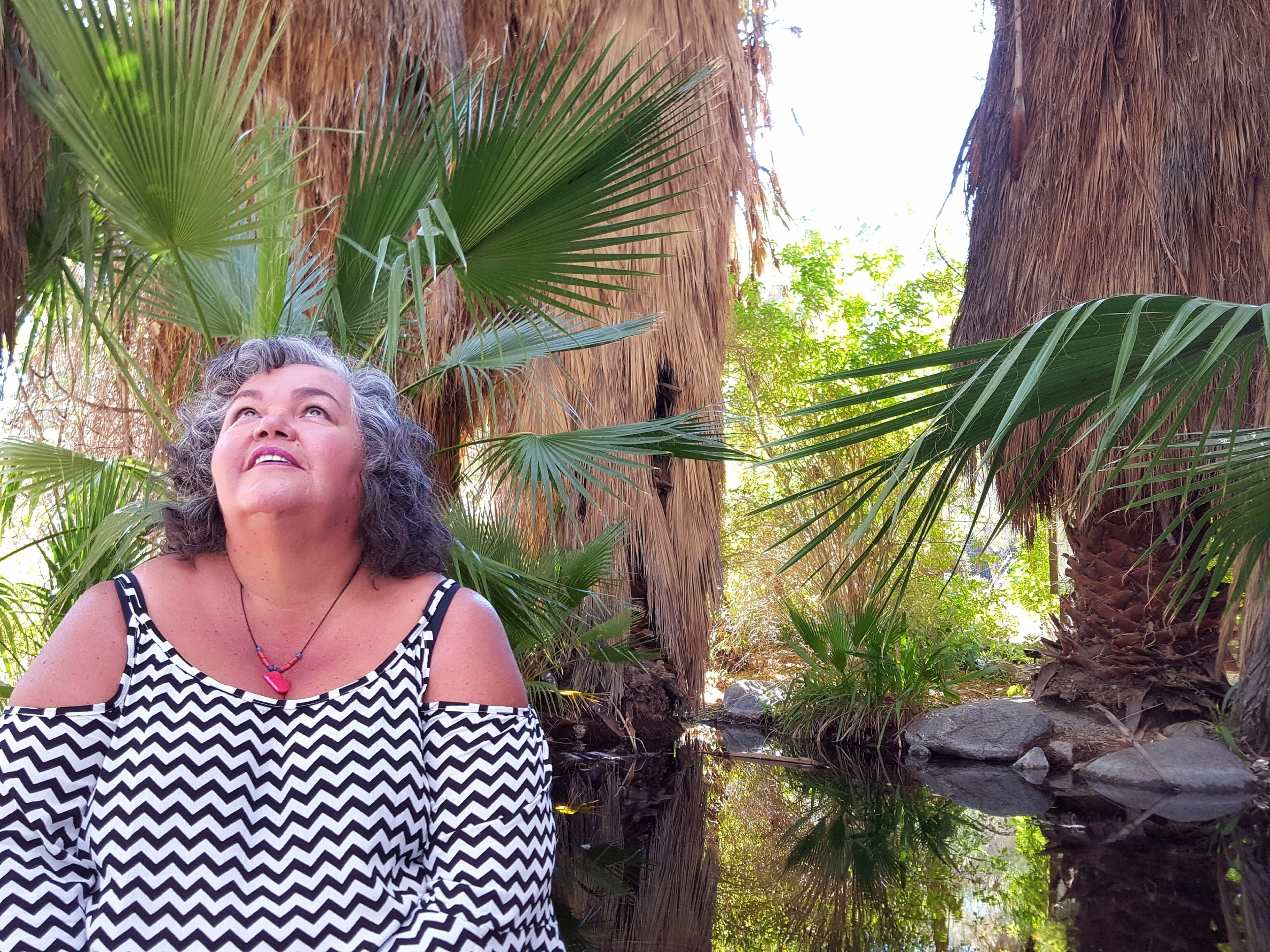 Iyall enjoys a bit of morning solitude in a shady oasis.