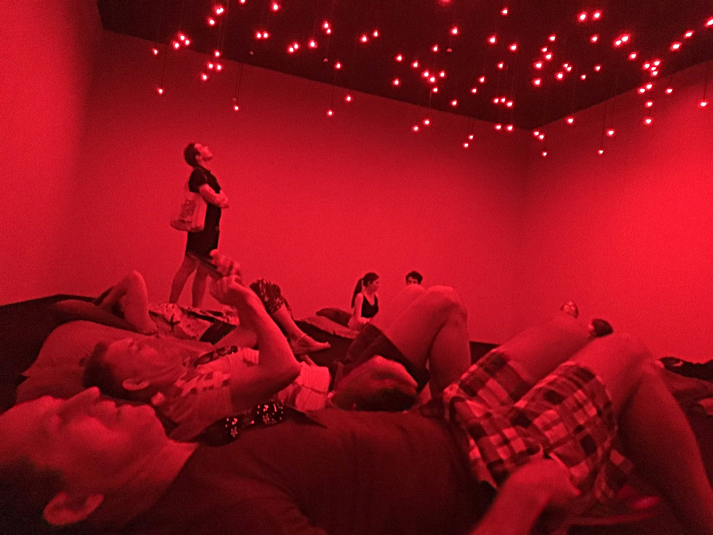 'Have a lie down in the red room. Arrow of Time (Unfinished Life)' (2016) installation view at MCA