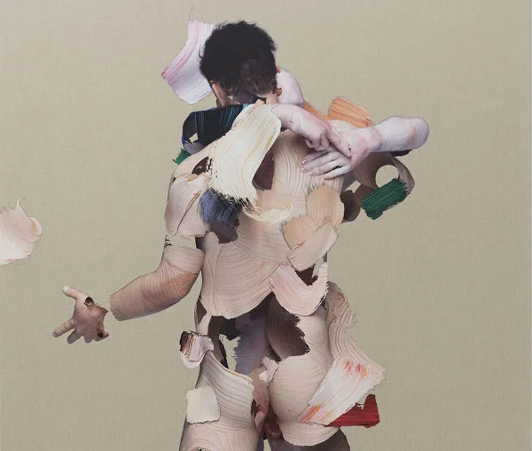 Combined Effort I, 2018, digital print on linen, 98.4 x 63 inches, 250 x 160 cm . Work by artist Matthew Stone.