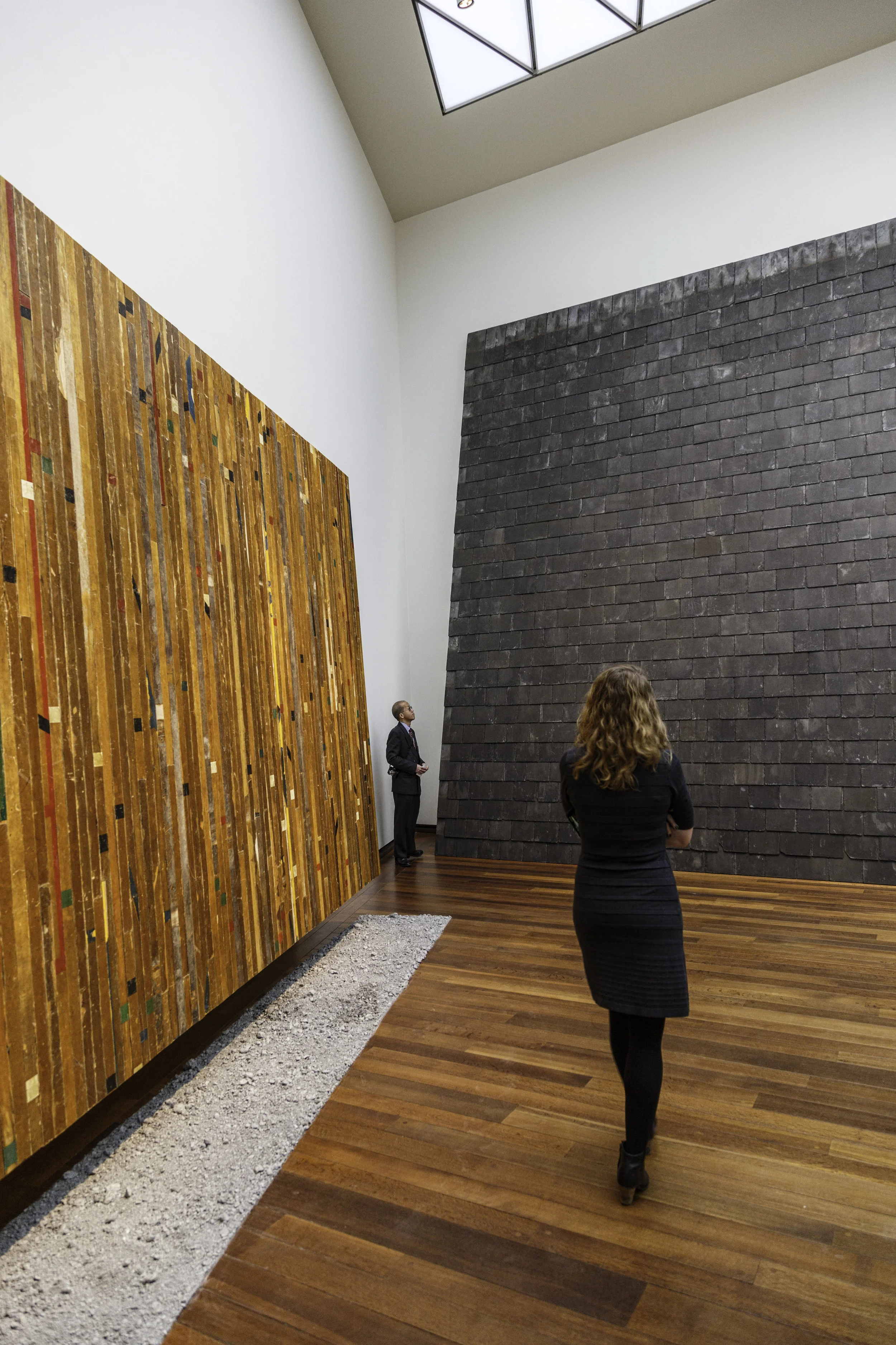 The tower gallery is dominated by Slate Corridor for the Possibility of Speaking in Tongues and Depositing Ghetto Reliquary (Right) and A Game of My Own (Left)