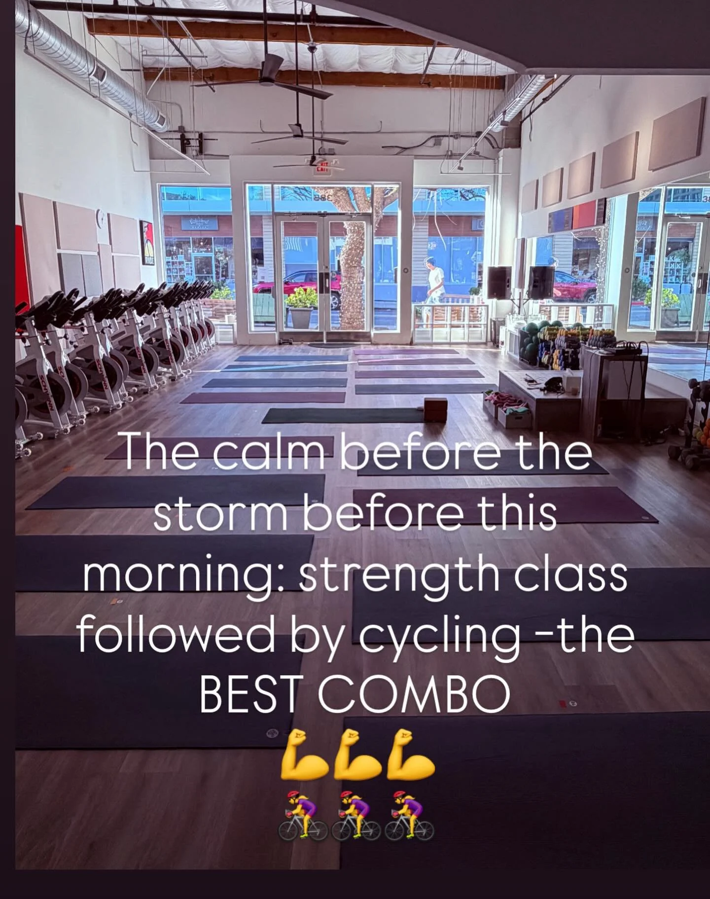 Strength class followed by cycling class&hellip;the BEST COMBO EVER!! 💪🚴&zwj;♀️💦😅💙